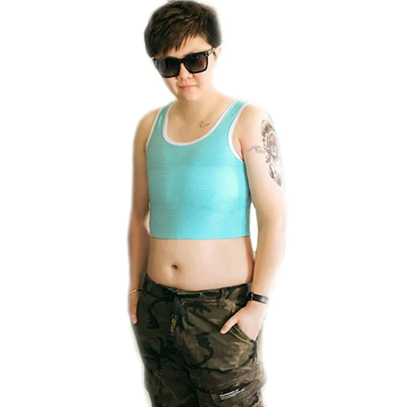 HaleyChan размера плюс Tomboy Trans Ретро хлопок черный корсет под грудь короткая майка без