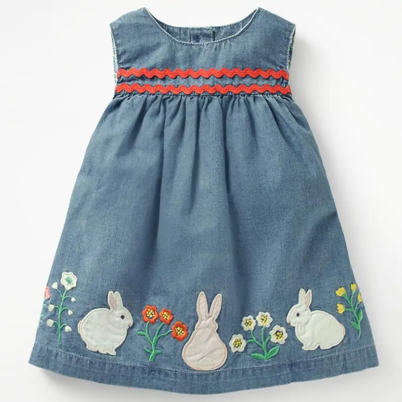 Little maven/осень г.; детские ремни; сарафаны для девочек; одежда для маленьких девочек; Хлопковое платье с аппликацией в виде животных; красное платье на лямках - Цвет: blue