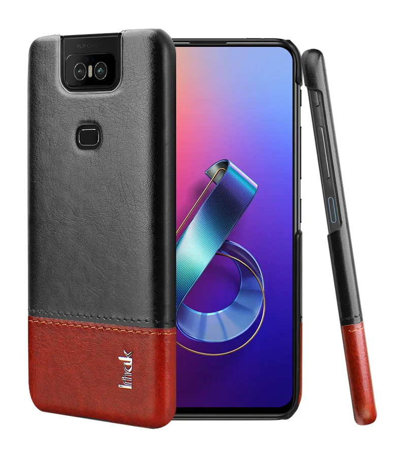 Blackish Brown IMAK кожаный лаконичный чехол для Asus Zenfone 6 ZS630KL чехол Zenfone 6Z ZS630KL чехол для Asus 6 6Z Zenfone6 чехол для телефона - Цвет: Blackish Brown