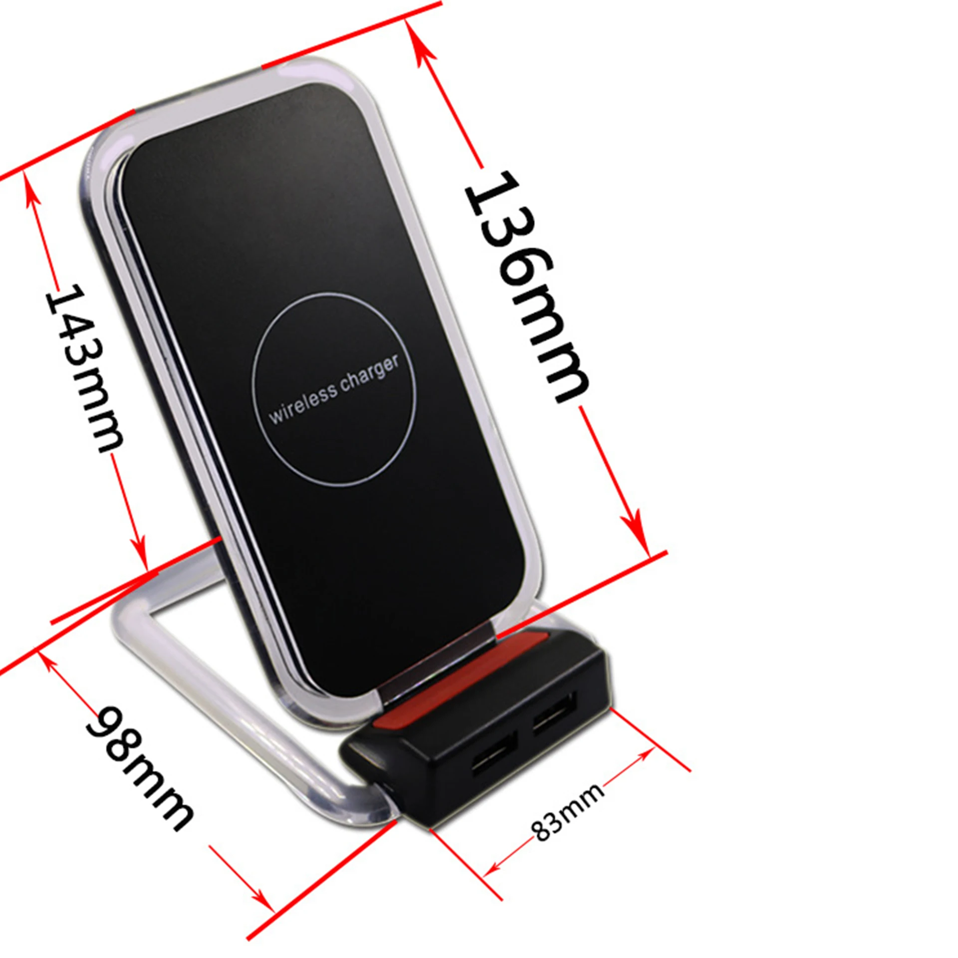 

10W Wireless Charging Stand With Dual USB Output For Samsung S10 Note 9 8 Qi Wireless Charger For iPhone 12 11 Pro X XS Max XR