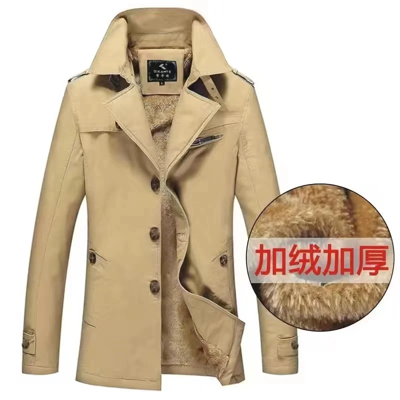 

Новинка, мужская деловая куртка 2021, модная Осенняя мужская длинная хлопковая ветровка, куртки, пальто, мужской повседневный зимний Тренч, ве...