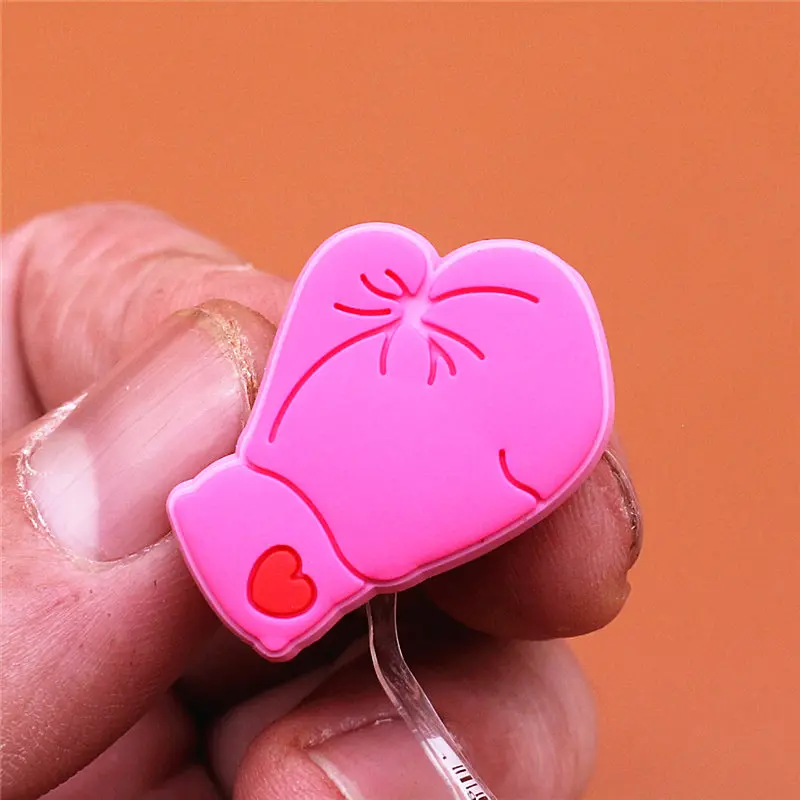 Original PVC Croc Shoe Charms Rhinestone Unicorn Plum Blossom Pink Heart Gloves Slippers Decorations for Jibz Kids Party Gifts