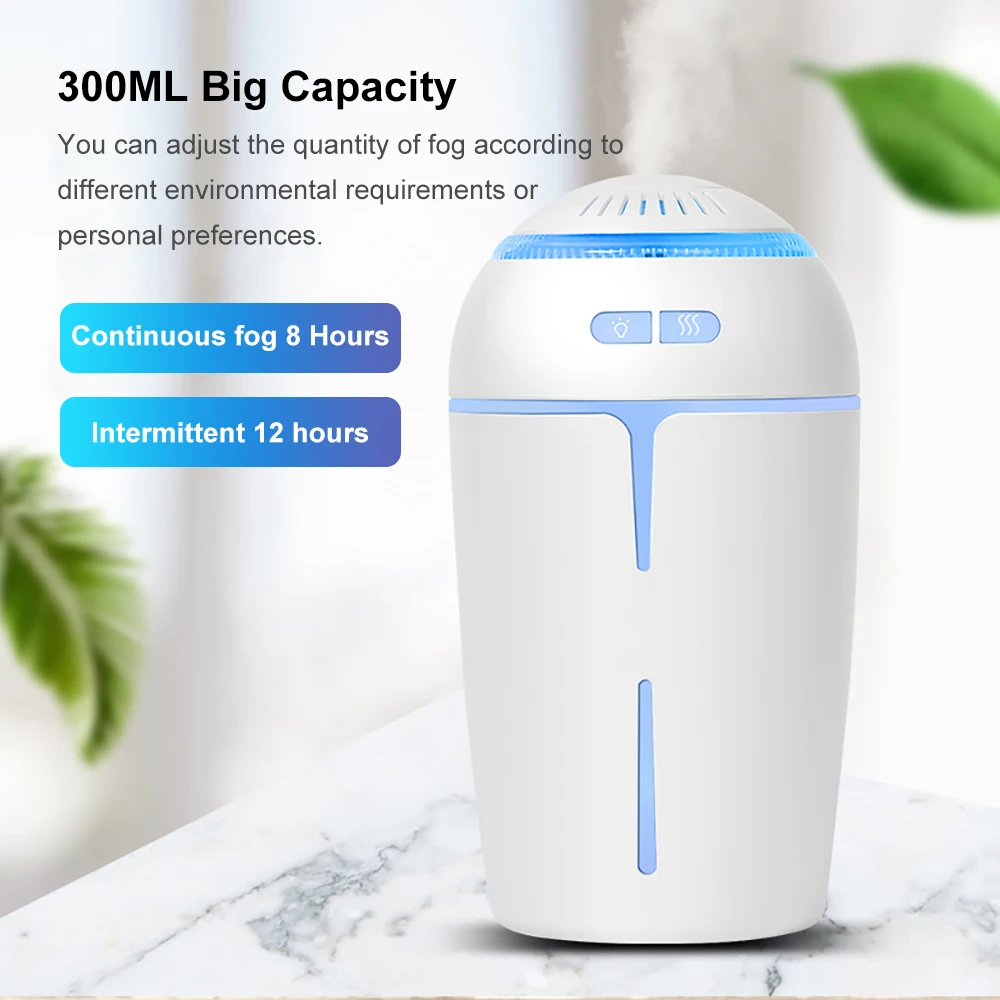 300 мл бесшумный USB увлажнитель воздуха ультразвуковой с ароматическим эфирным