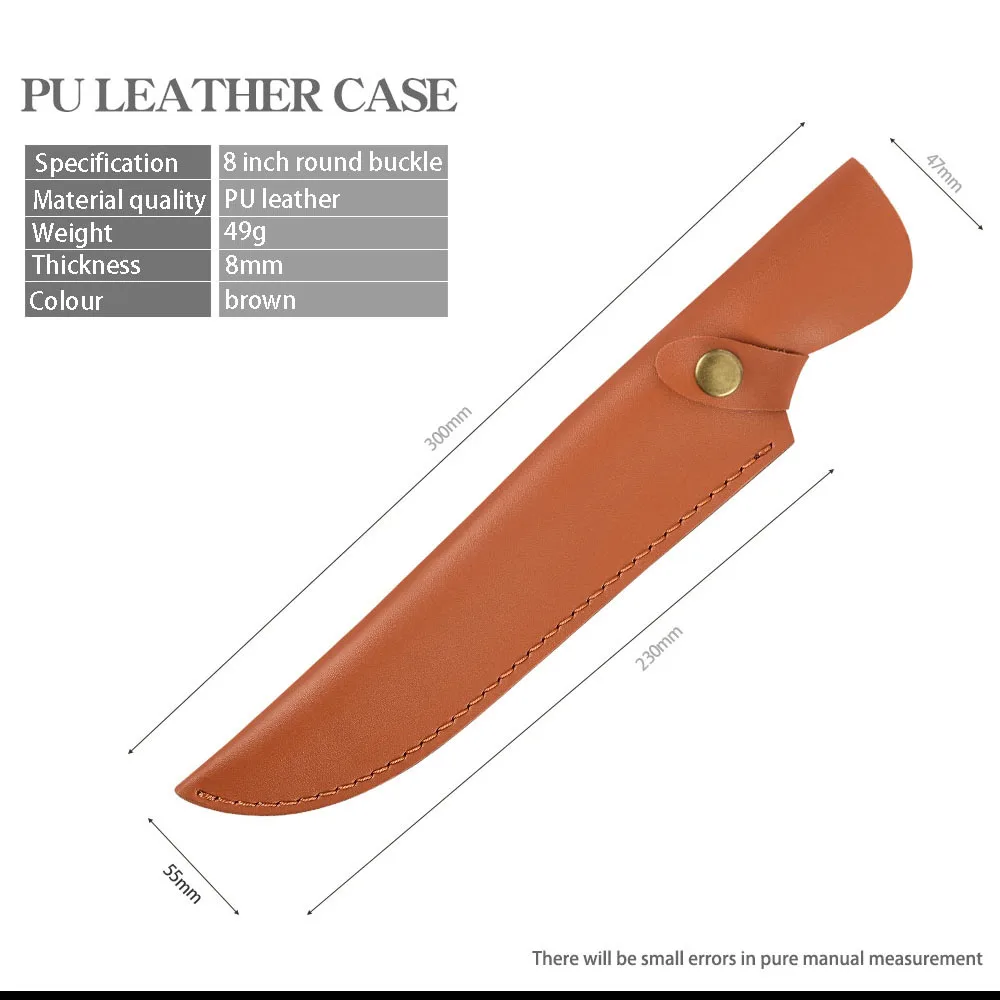 

Fixed Blade Chef Knife High Carbon Steel 75CR1 Kitchen Knives Slicing Meat Cooking Knives With Sheath Outdoor Camping Knife Tool