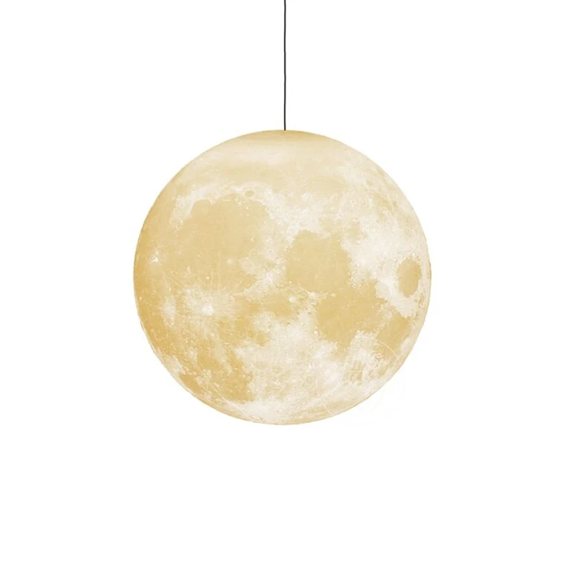 

Led 3d Print Moon Pendant Lights Living Room Restaurant Hanging Lamps E27 12w 90v-260v Indoorchildren'S Room Lighting Luminaire