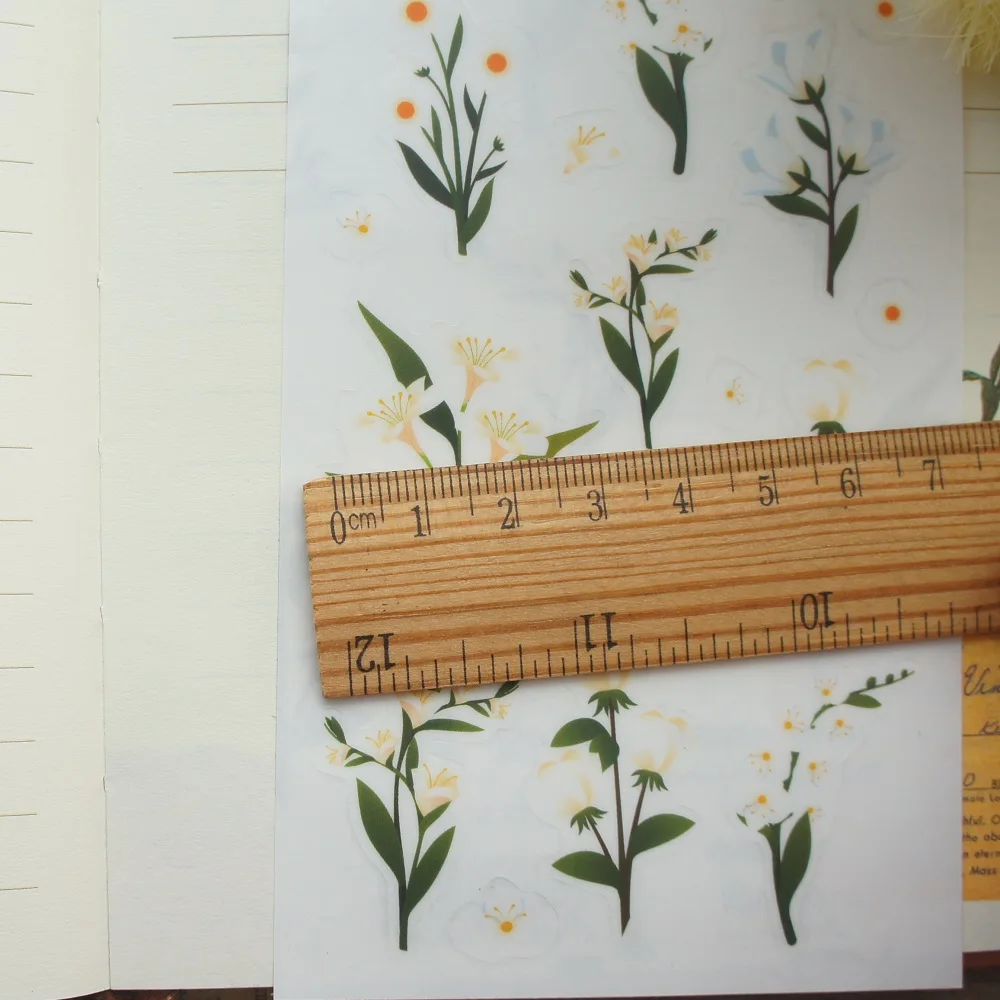 1 лист белый желтый Калла Лилия Дизайн Наклейка в качестве подарочной бирки