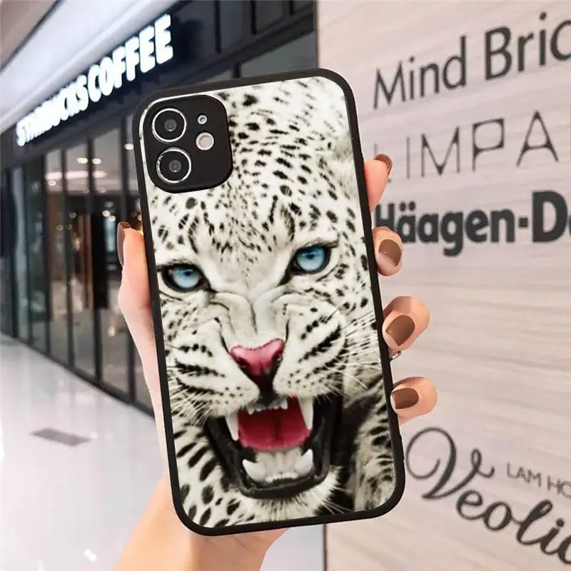 

Leopard Ferocious prairie animals Phone Case matte transparent For iphone 7 8 11 12 plus mini x xs xr pro max cover