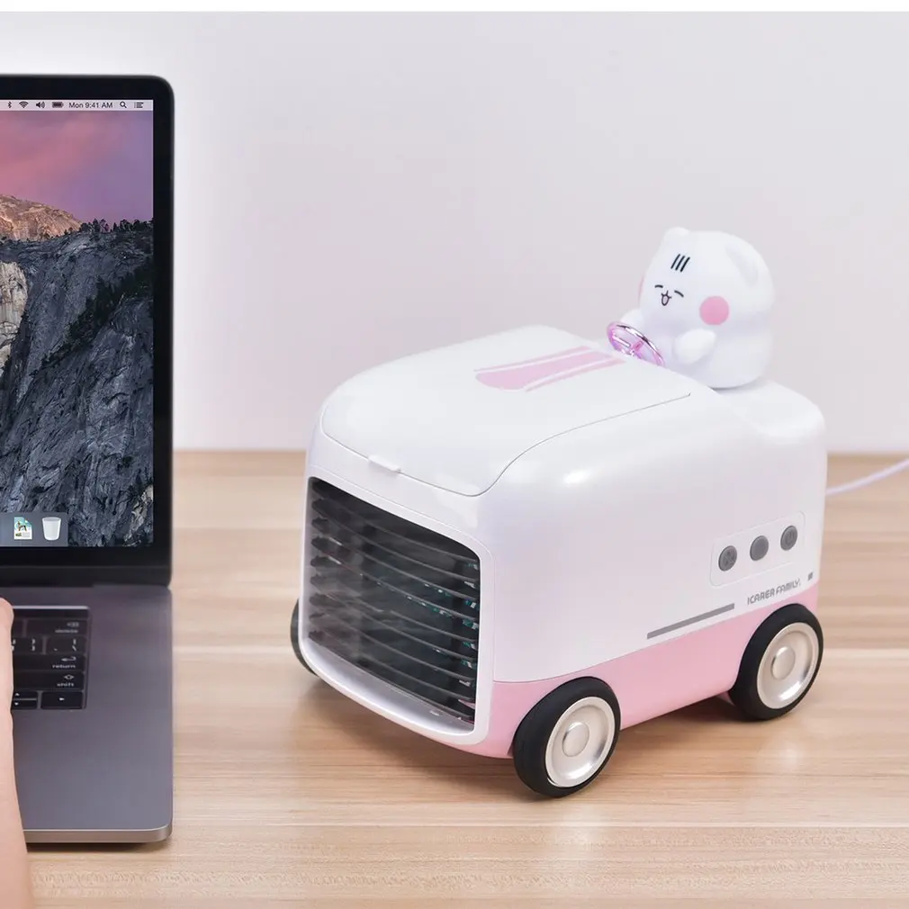 

Desktop Cooling Fan Mini Air-conditioner Spray Humidifier Mute Small Fan USB Three Gears Wind Speed