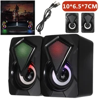 2pcs led pc audio gaming bass speaker stereo subwoofer speakers wired surround sound system speakers for desktop computer phone