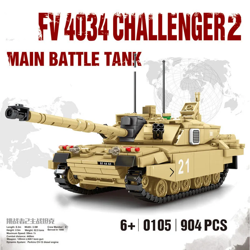 MOC SY0105 военный FV 4034 Challenger 2 боевой танок для выживания строительные блоки
