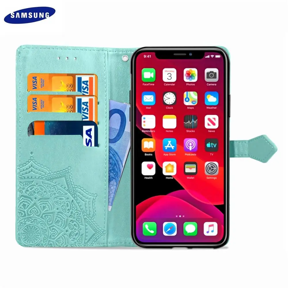 Кожаный флип чехол Samsung Galaxy A20 японская версия Datura Цветы Рисунок A41