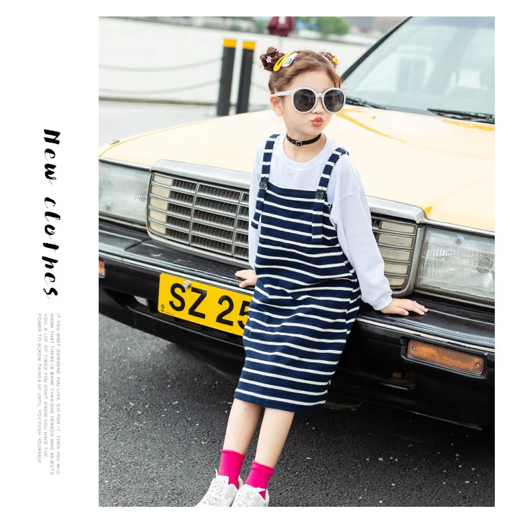 Платье в полоску для девочек Осенняя детская одежда подростков 13 лет | Детская и