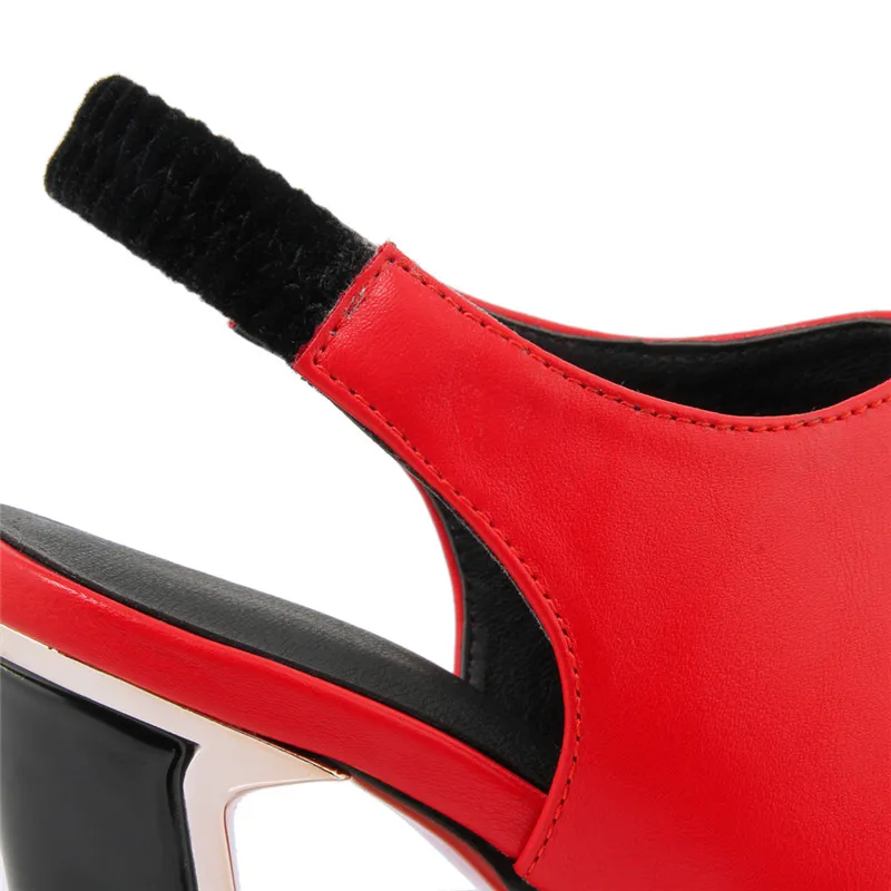 

YMECHIC Ladies Extreme High Heels Party Pumps Shoes Woman Big Size Slingbacks Gladiator Pumps Peep Toe Platforms Shoe Woman 2018