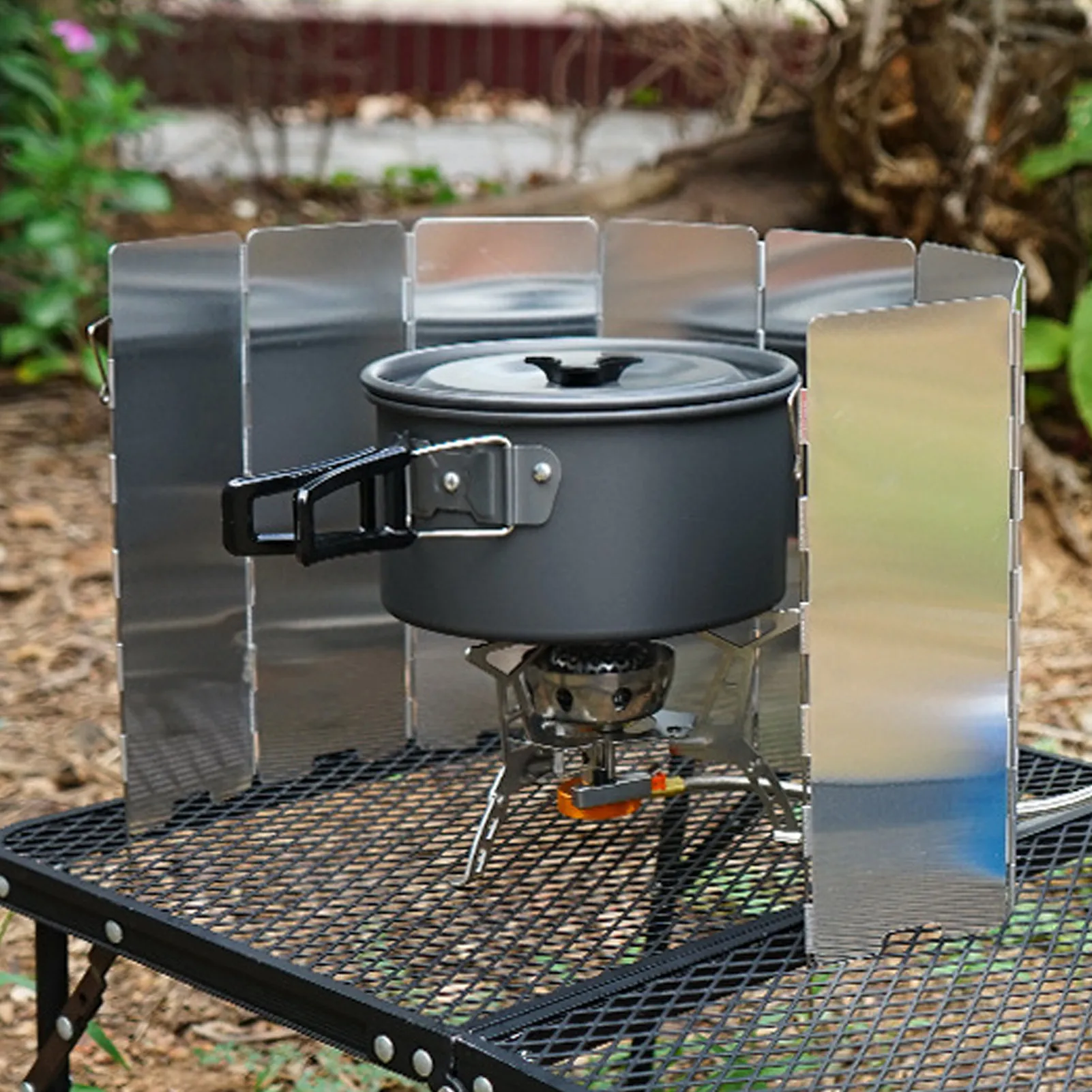

Stove Wind Shield Portable Foldable Aluminum Outdoor Cooking Burner Windproof Screen Wind Protector For Outdoor Camping Picnic