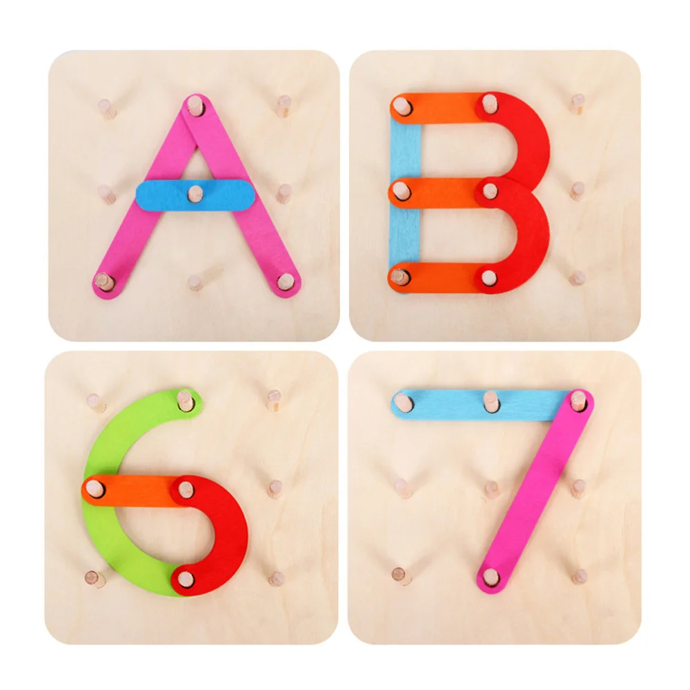 

1 Set Letter Number Matching Block Toys Wooden Building Block Educational Block Puzzle Jigsaw Toys for Kids Children
