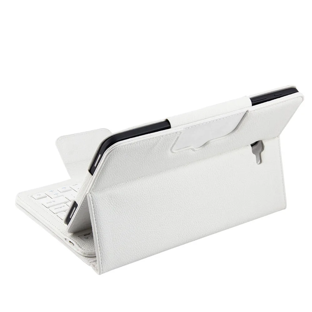 White Bluetooth клавиатура чехол для Samsung Galaxy Tab A 10,1 T580 Funda+ пленка+ ручка клавиатура мини беспроводной - Цвет: White
