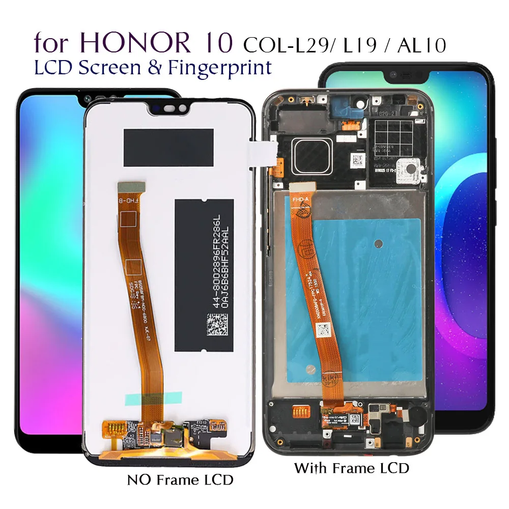 Дисплей с тачскрином для Huawei Honor 10 COL L29 IPS рамкой/без рамки|Экраны мобильных
