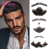 aoosoo fake mustache in daily life film television production handmade fake beard lace man hair wig