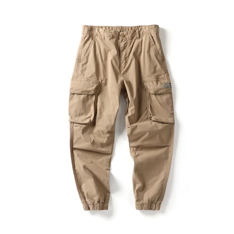 

21 spring and summer New Khaki men's multi bag pants, tooling pants, men's washing casual pants, popular basic style