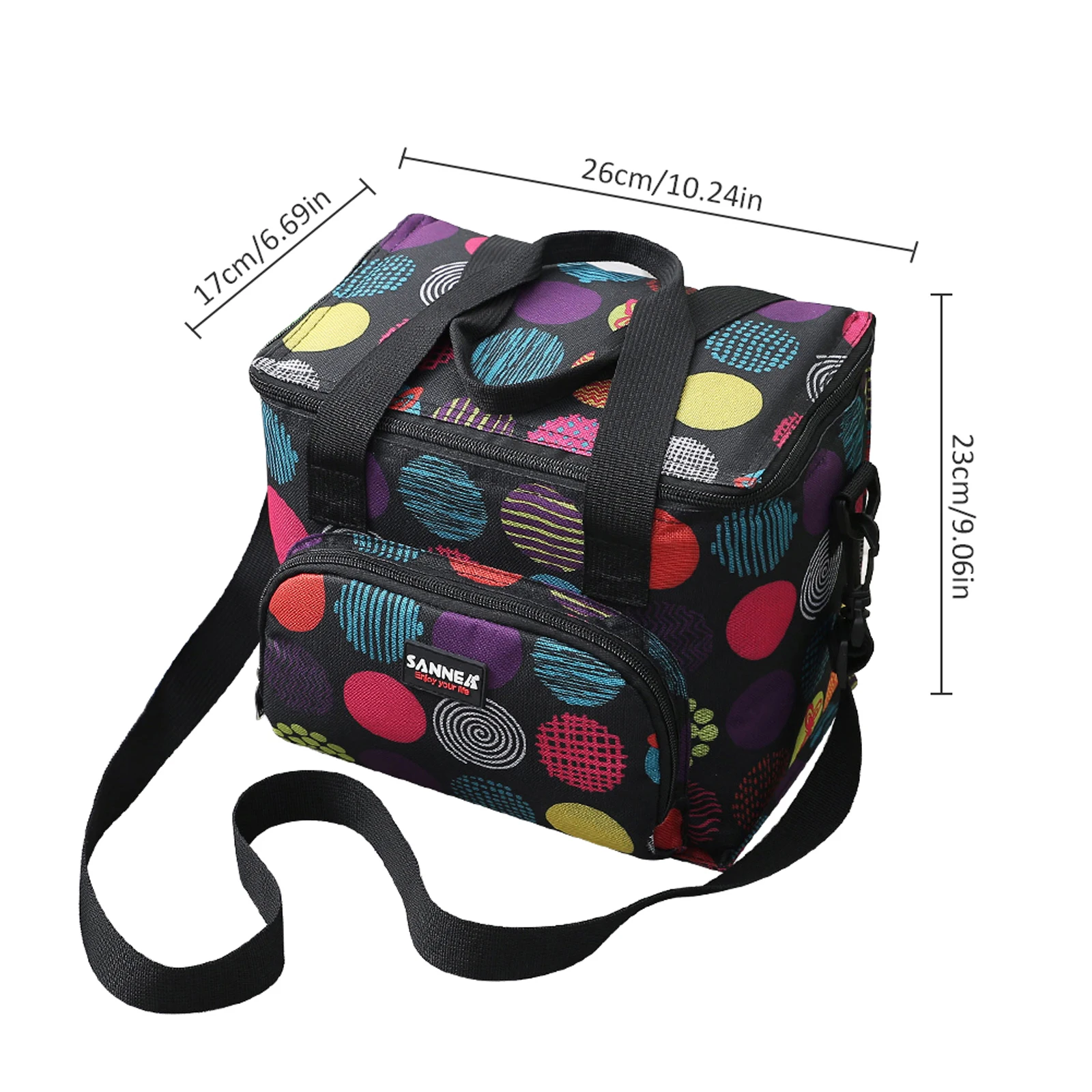 

Picnic Bag, Floral Print Large Capacity Lunch Bag Multipurpose Thermal Bag for Camping Picnic Hiking