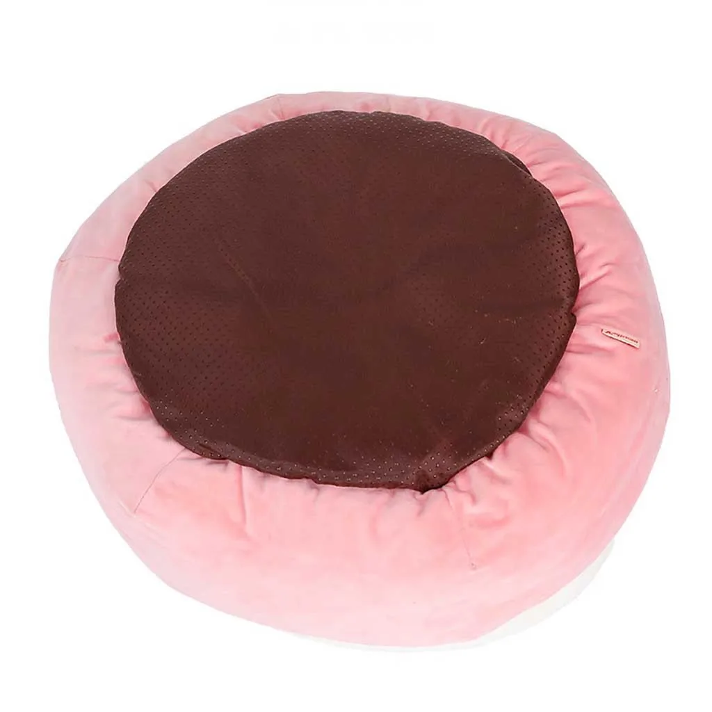 

Round pet kennel kennel pink exquisite fashion dog bed kennel small cat pet puppy round bed house soft warm cushion nest T7