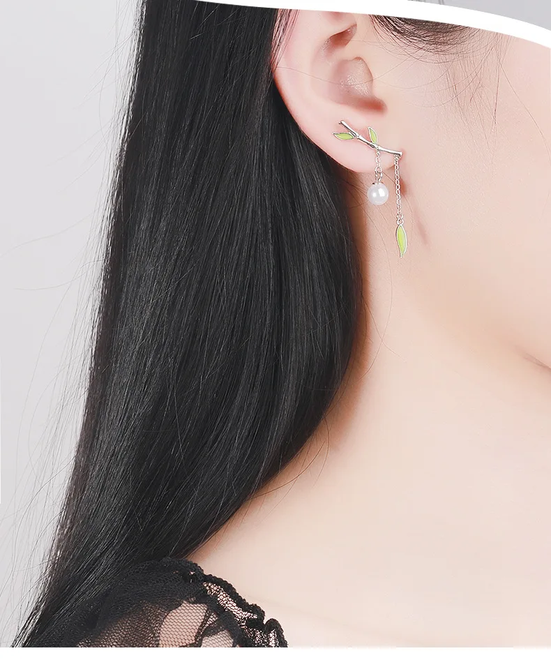 Серьги женские Асимметричные из серебра 925 пробы с жемчугом | Украшения и