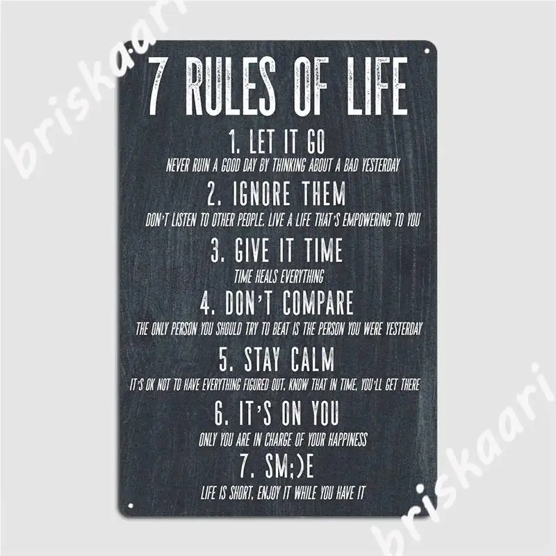 

Плакаты с надписью «Правила жизни»