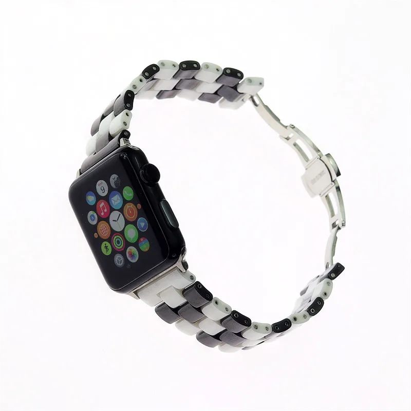 Спортивные Керамика бабочка петля ремешок для наручных часов Apple Watch 4 полосным 44 мм/40 мм наручных часов iwatch серии 4/3/2, ремешок 42 мм, 38 мм, версия соединитель на запястье браслет ремень