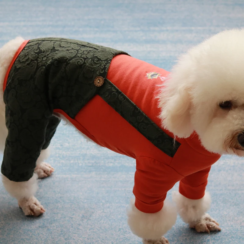 

Комбинезон для собаки, 100% хлопок, комбинезоны, уличная одежда для щенков из двух частей, пижамы для маленьких собак, толстовка с длинным рукавом