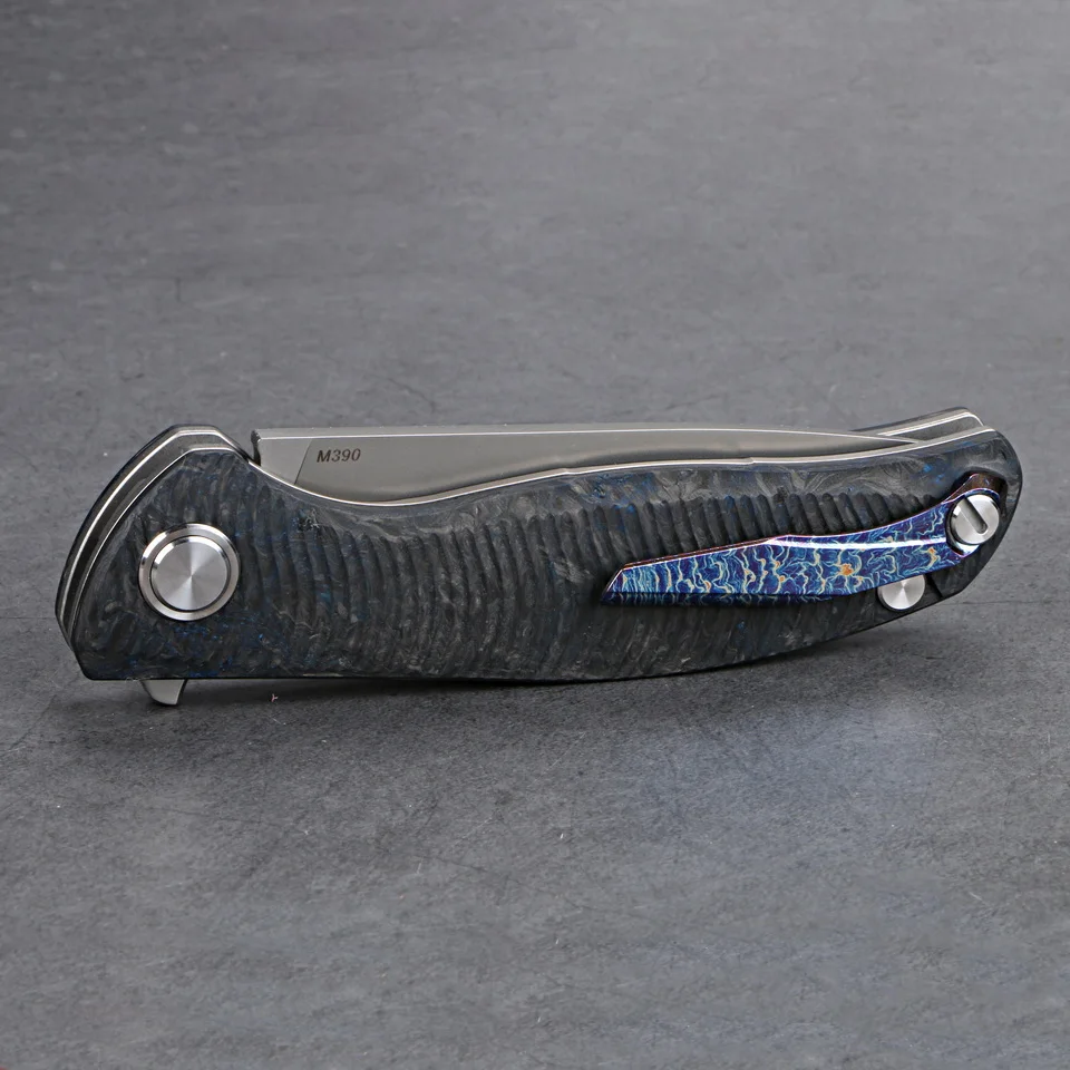 Складной нож Kanedeiia F3 Flipper лезвие M390 из титана и углеродного волокна ручка для