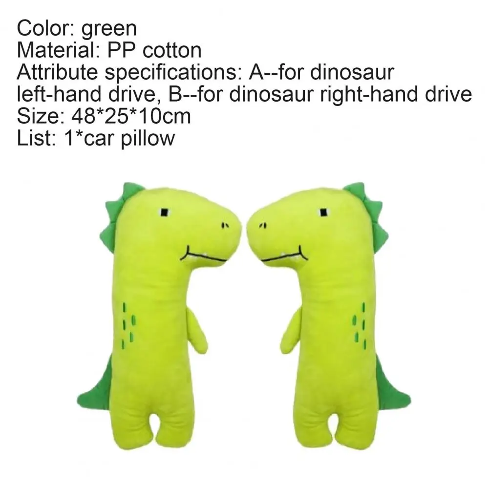 

Car Headrest Lovely Adjustable Green Child Cartoon Stuffed Dinosaur Pillow Car Decor