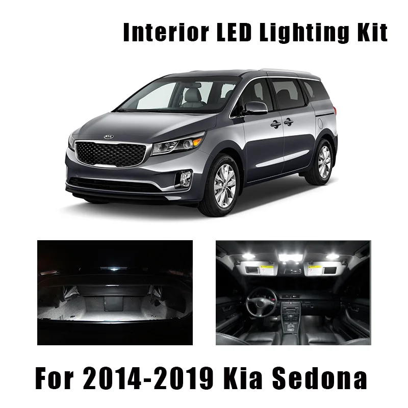 11 лампочек освещение для потолка автомобиля комплект интерьера подходит Kia Sedona