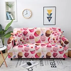 Чехол для дивана с изображением вкусной еды, эластичное растягивающееся покрывало для дивана в гостиную, защита для влюбленных