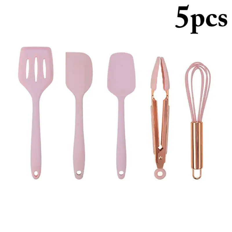 

5PCS Silicone Baking Tool Set Heat Resistant Kitchen Cooking Utensils Set Non-stick Spatula Shovel Kitchen Tools Accessories