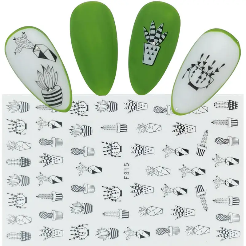 

1 Sheet Nail Art Stickers Colorful Flower Animal Design Decals Decoration Nail DIY 3D Adhesive Stickers
