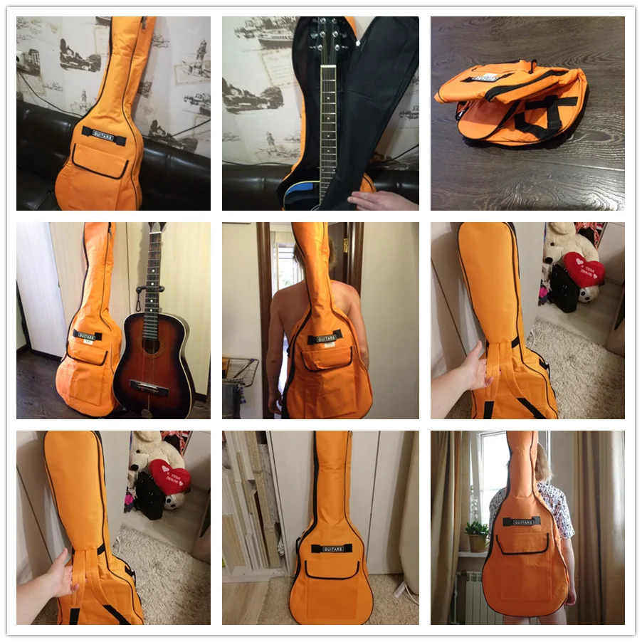 SLADE 40/41 дюймов Ткань Оксфорд Акустическая гитара Gig Bag мягкий чехол двойные плечевые ремни Мягкий гитарный водонепроницаемый рюкзак