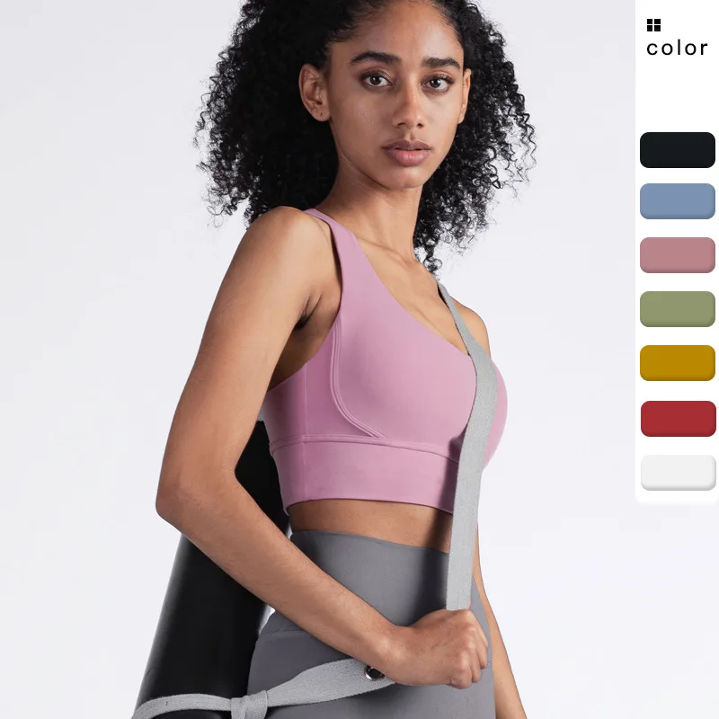 Бесшовный Женский мягкий спортивный бюстгальтер противоударные топы для