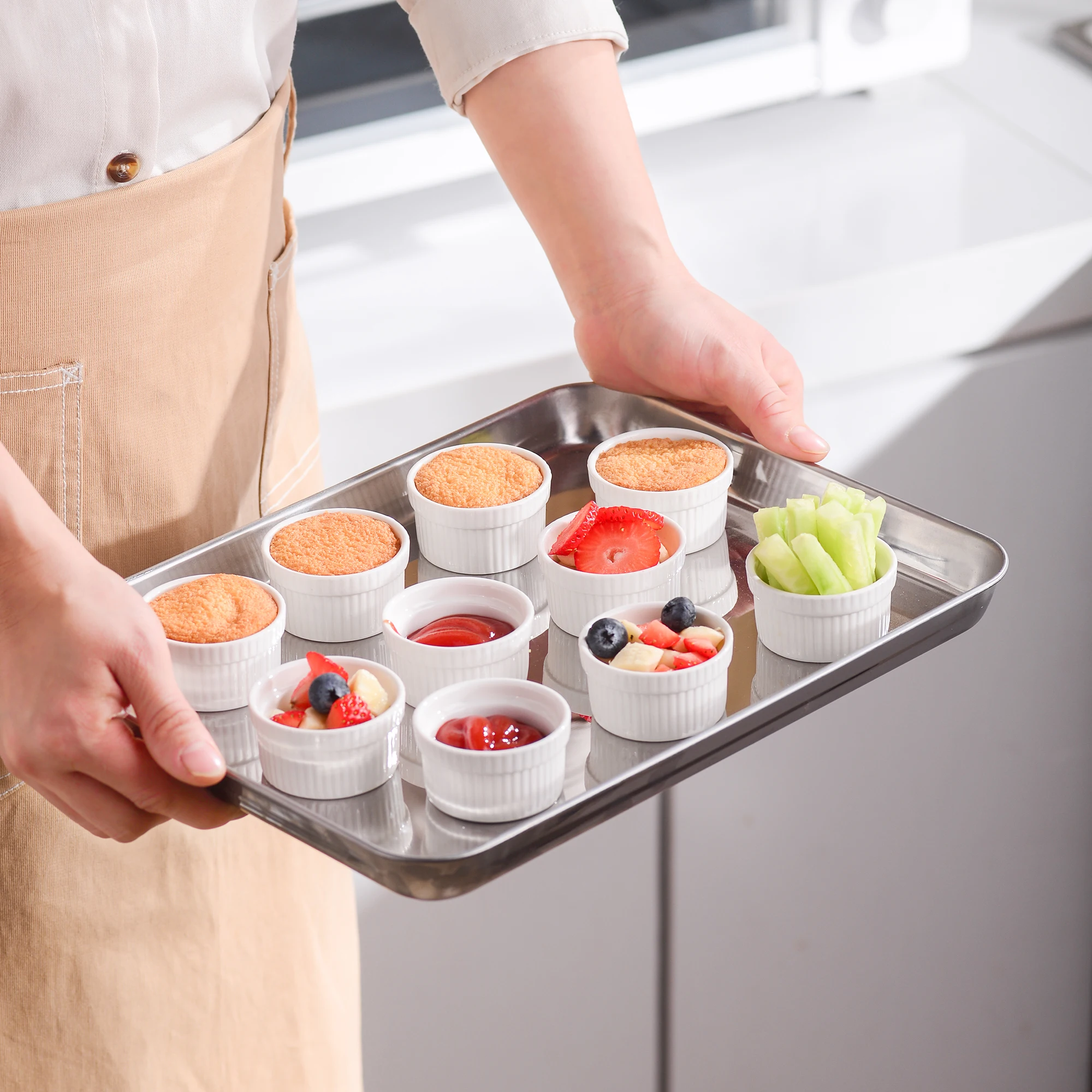 MALACASA Ramekin Series Set of 24 2.4&quot White Porcelain Ramekins Souffle Cup Baking Bowls Creme Brulee Pudding Custard Cups | Дом и сад