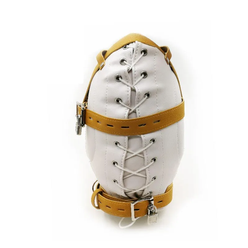 Готический унисекс мягкий искусственный кожаный шлем блокирующие ремни белая