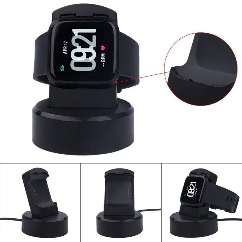 USB зарядное устройство для Fitbit Versa Смарт часы зарядная док станция держатель