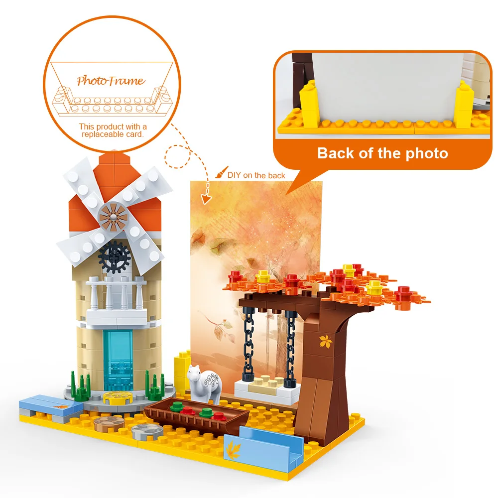 banbao four seasons autumn pencil vase photo frame phone holder building blocks office tools for valentines girl boy friend gift free global shipping