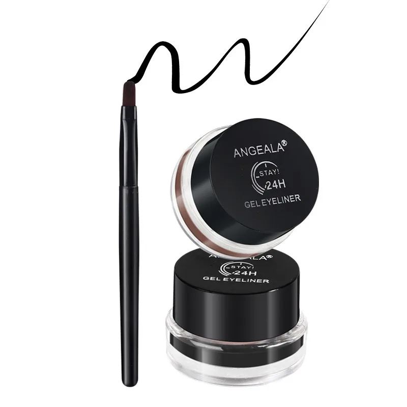 Водонепроницаемый Smudgeproof длится весь день отлично подходит для бровей 2 в 1 черный