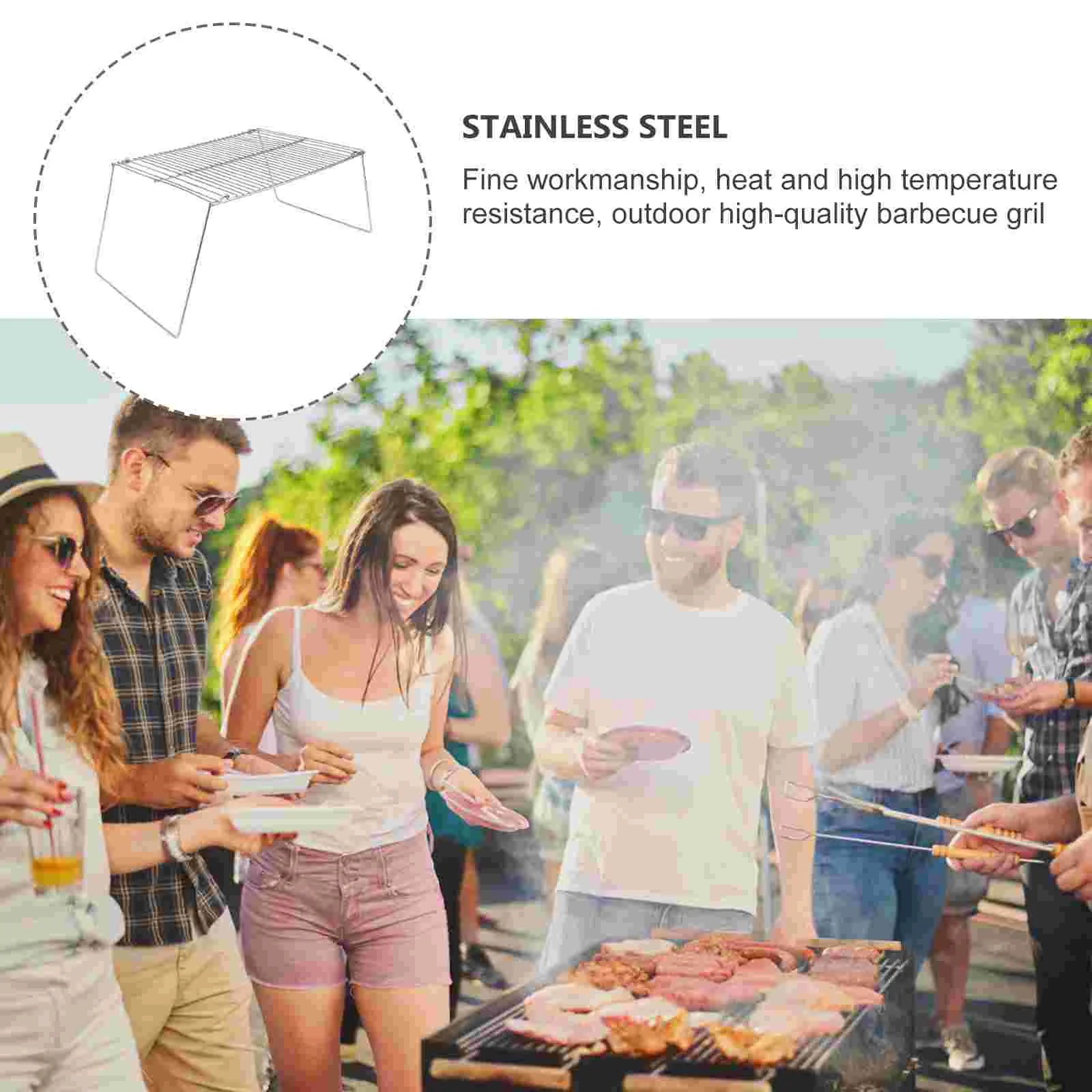 1PC Stainless Steel Furnace End Holder Camping Mini Barbecue Grill Pot Bracket |