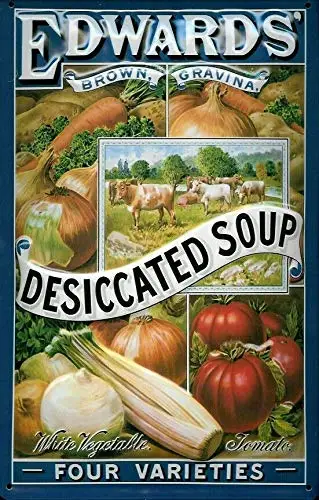 

Edwards Four Varieties Soup D Relief Theme Metal Tin Sign 8x12 Inch Home Kitchen Travel Decor Retro Tin Sign