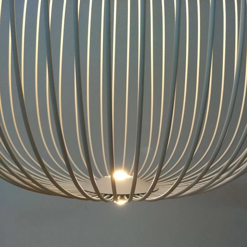 

Moden Led Pendant Lights Bird Cage Hanging Lamps Dining Room Nordic Living Room Decor Chandeliers Bedroom Bedside Light Fixtures
