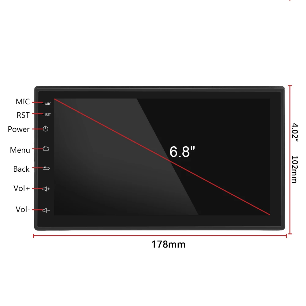 Автомагнитола Podofo 2DIN Android GPS 6 8 дюйма емкостный сенсорный экран MP5 Bluetooth FM