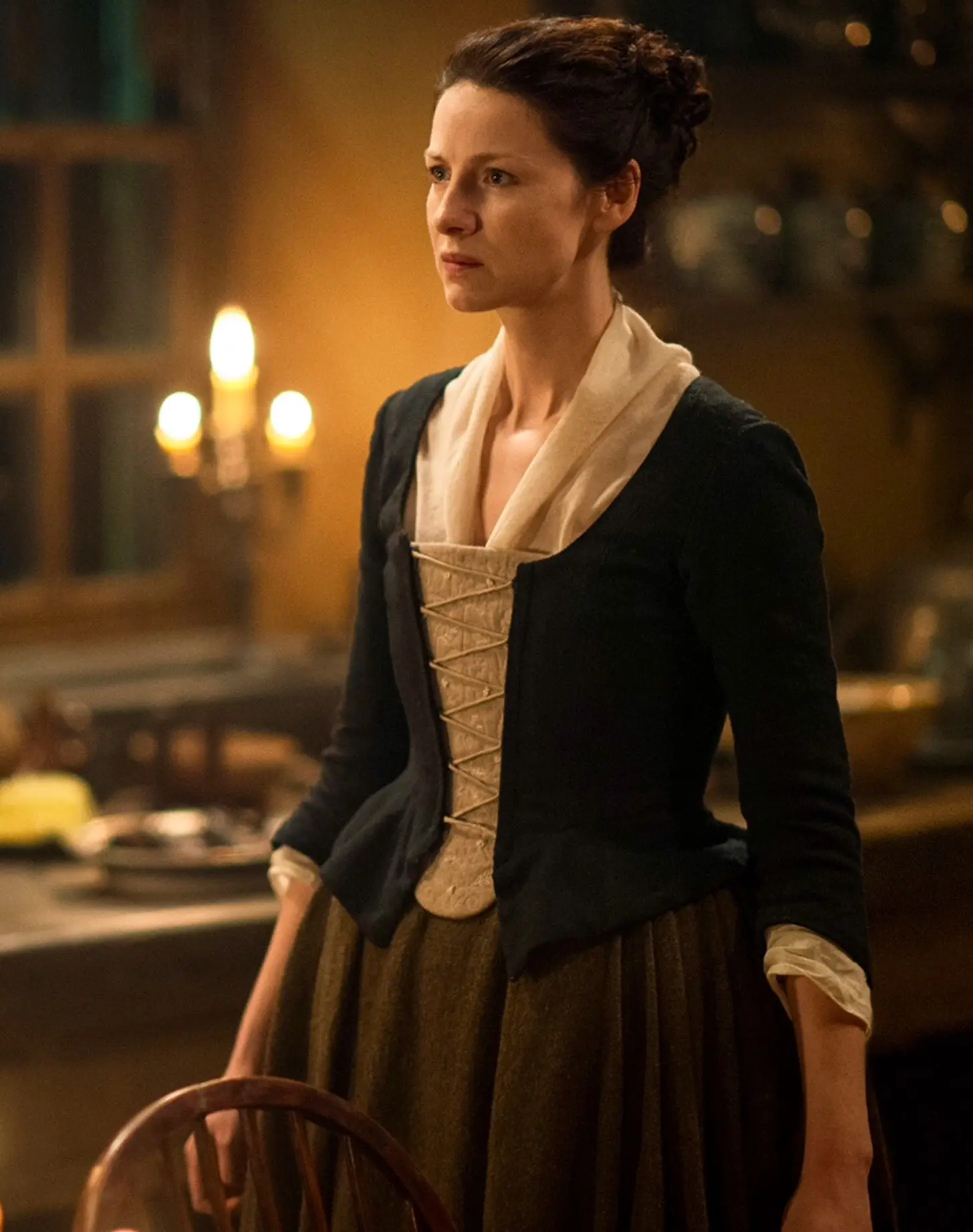 

Cosplaydiy Outlander Cosplay Claire Randall Fraser Dress Stuart Scotland rural Women Skirt Halloween Costume Custom Made