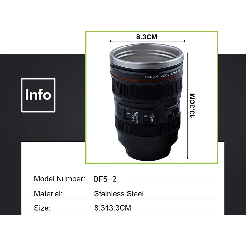 Объектив камеры кофейная кружка пищевой материал герметичная фотография кружки