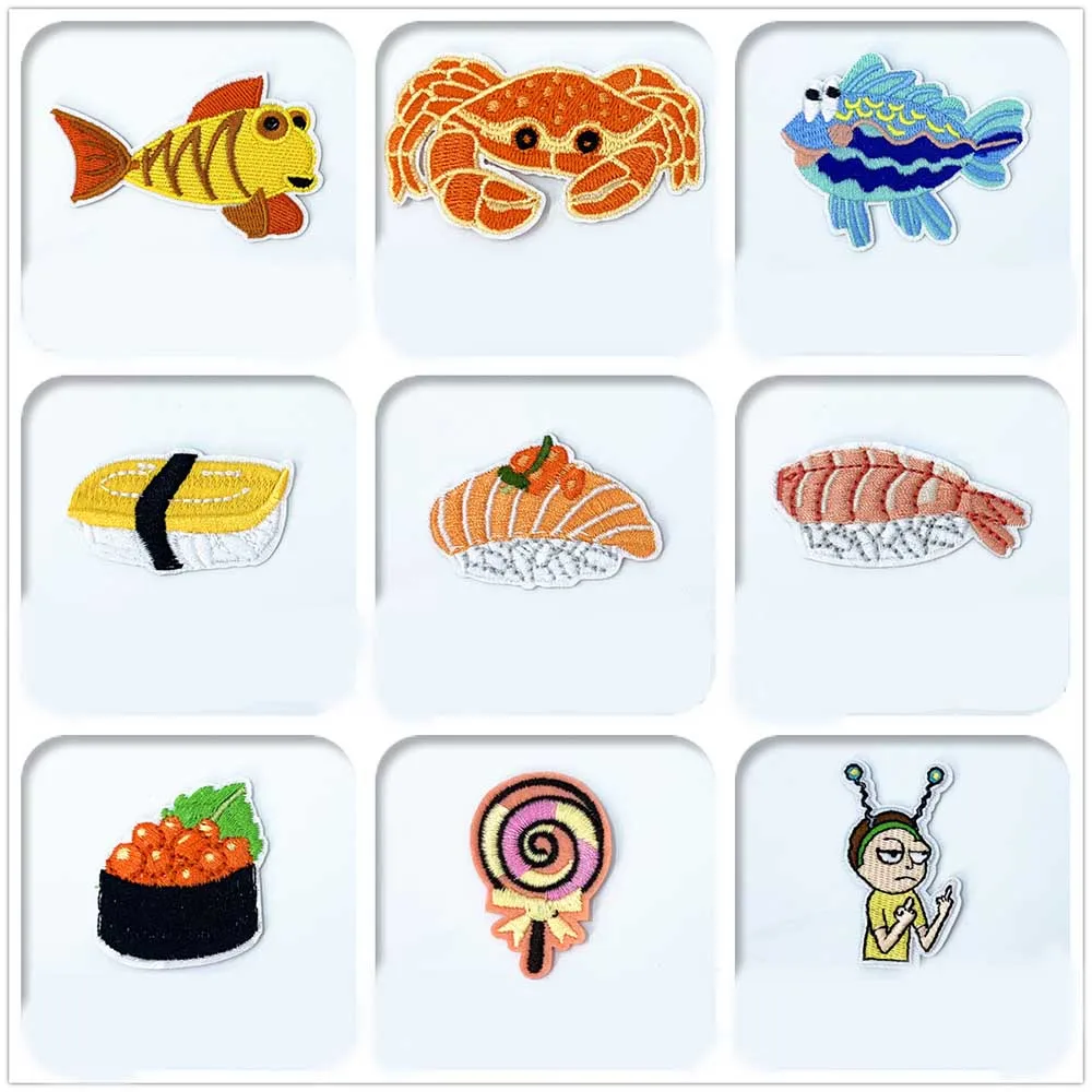 Нашивки с вышивкой подводного мира цветные нашивки товары для шитья одежды