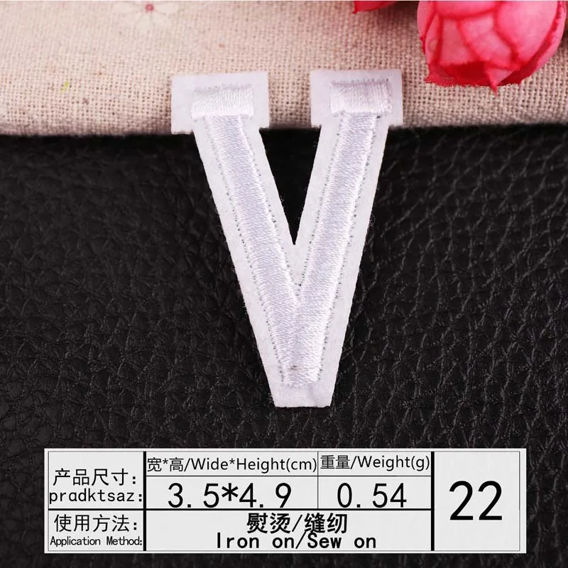 Белые вышитые буквы английского алфавита нашивки сделай сам термоплавкий клей